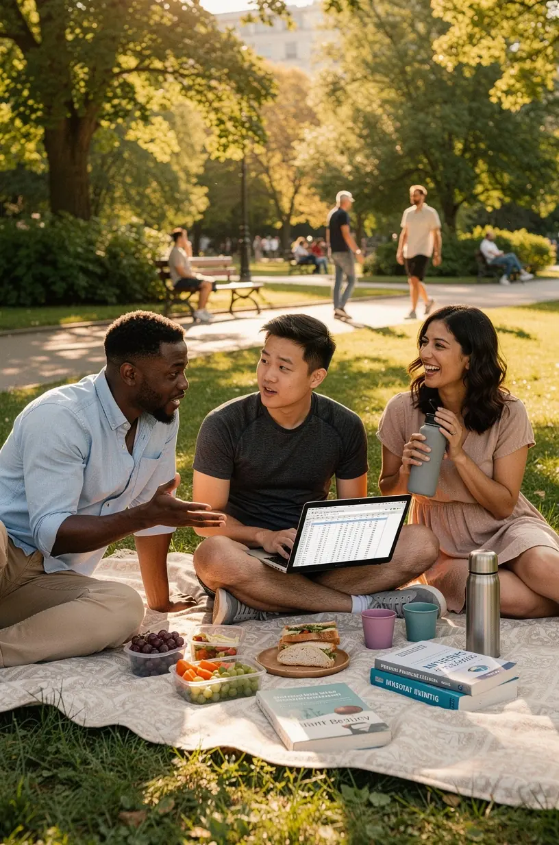 Detail ruky zapisující výdaje do aplikace pro sledování financí na mobilním telefonu